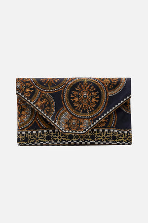 Product view of CAMILLA envelope clutch in Duomo Kaleido print