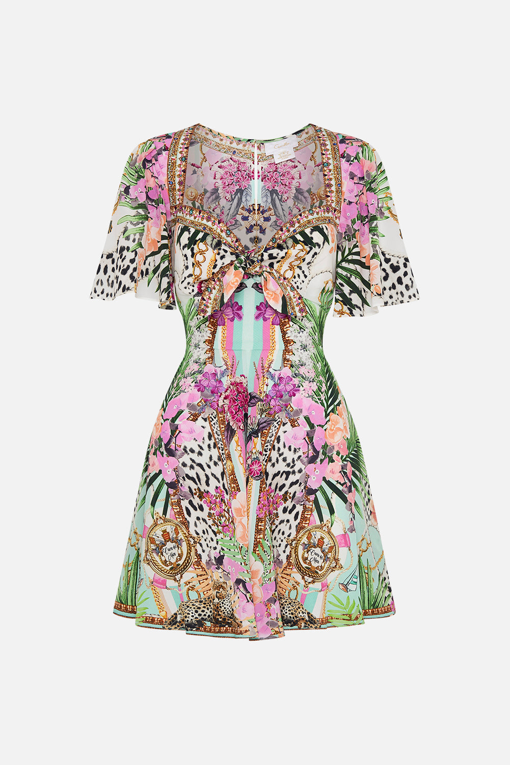 TIE FRONT MINI WITH FLUTTER SLEEVES DEAR AMORE MIO