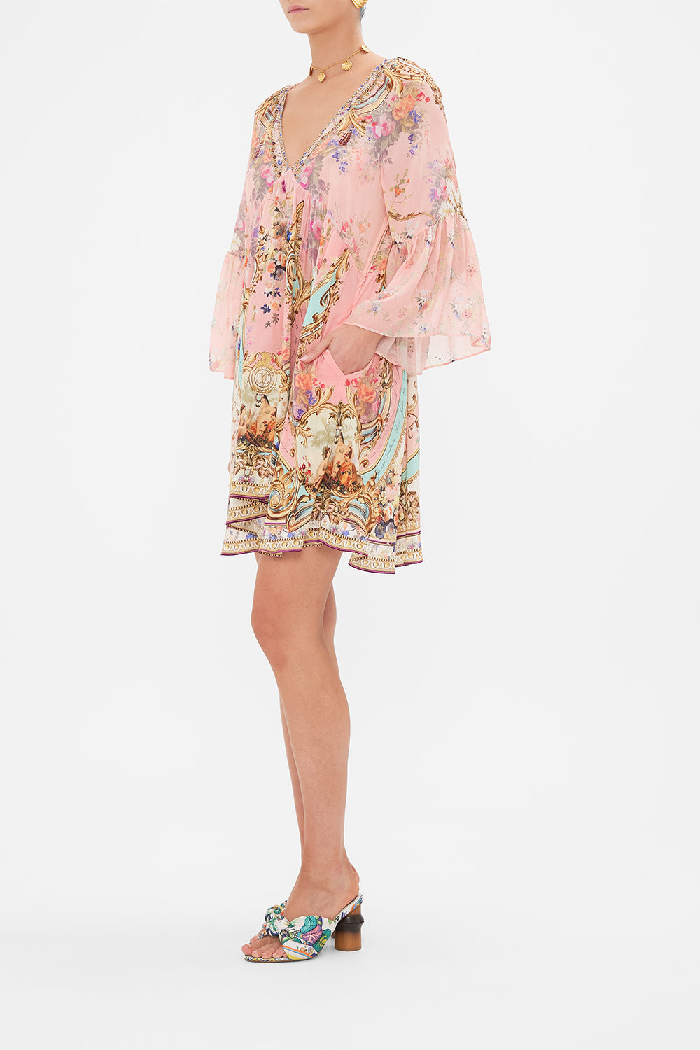 A-LINE RUFFLE SLEEVE DRESS LETTERS FROM THE PINK ROOM