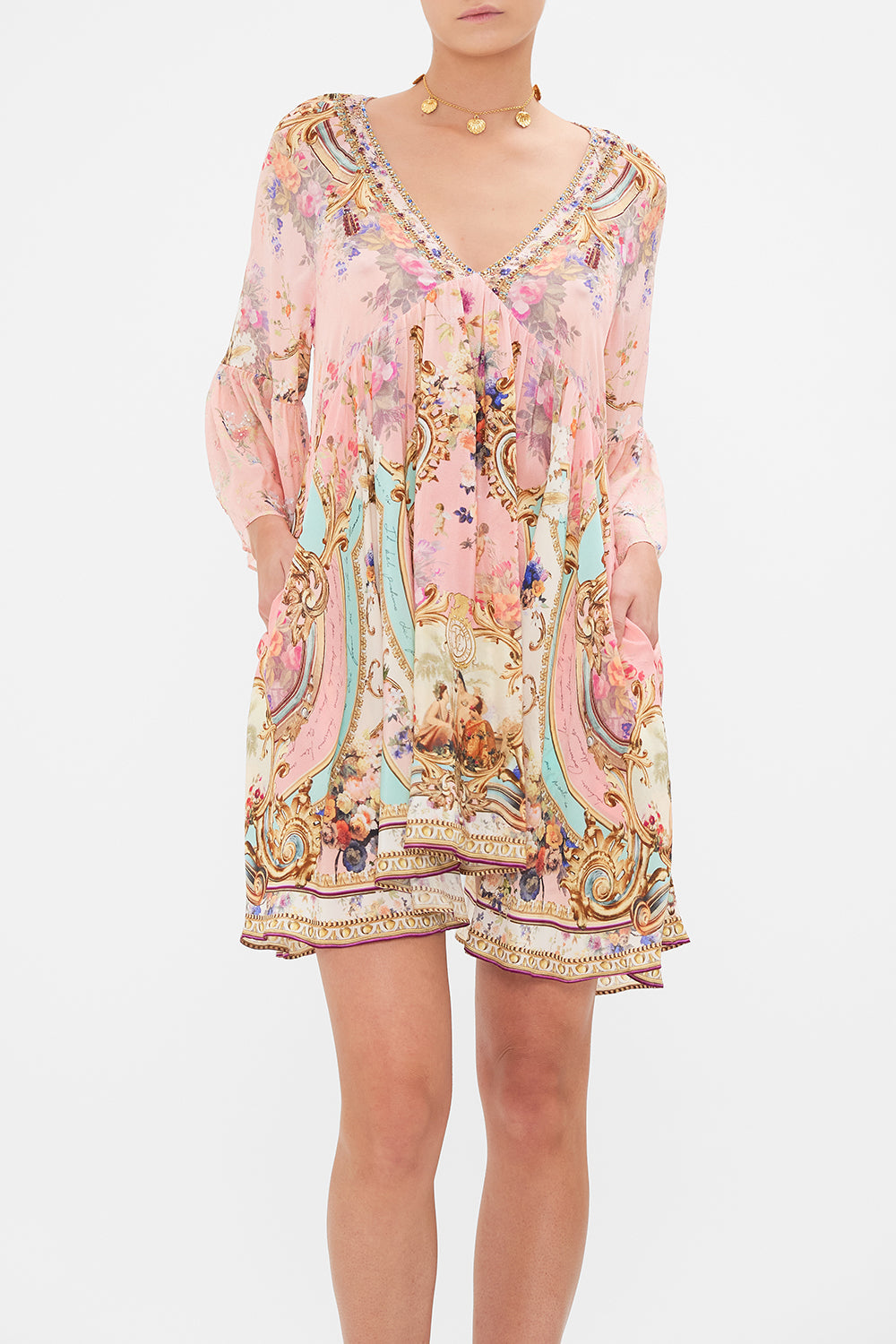 A-LINE RUFFLE SLEEVE DRESS LETTERS FROM THE PINK ROOM