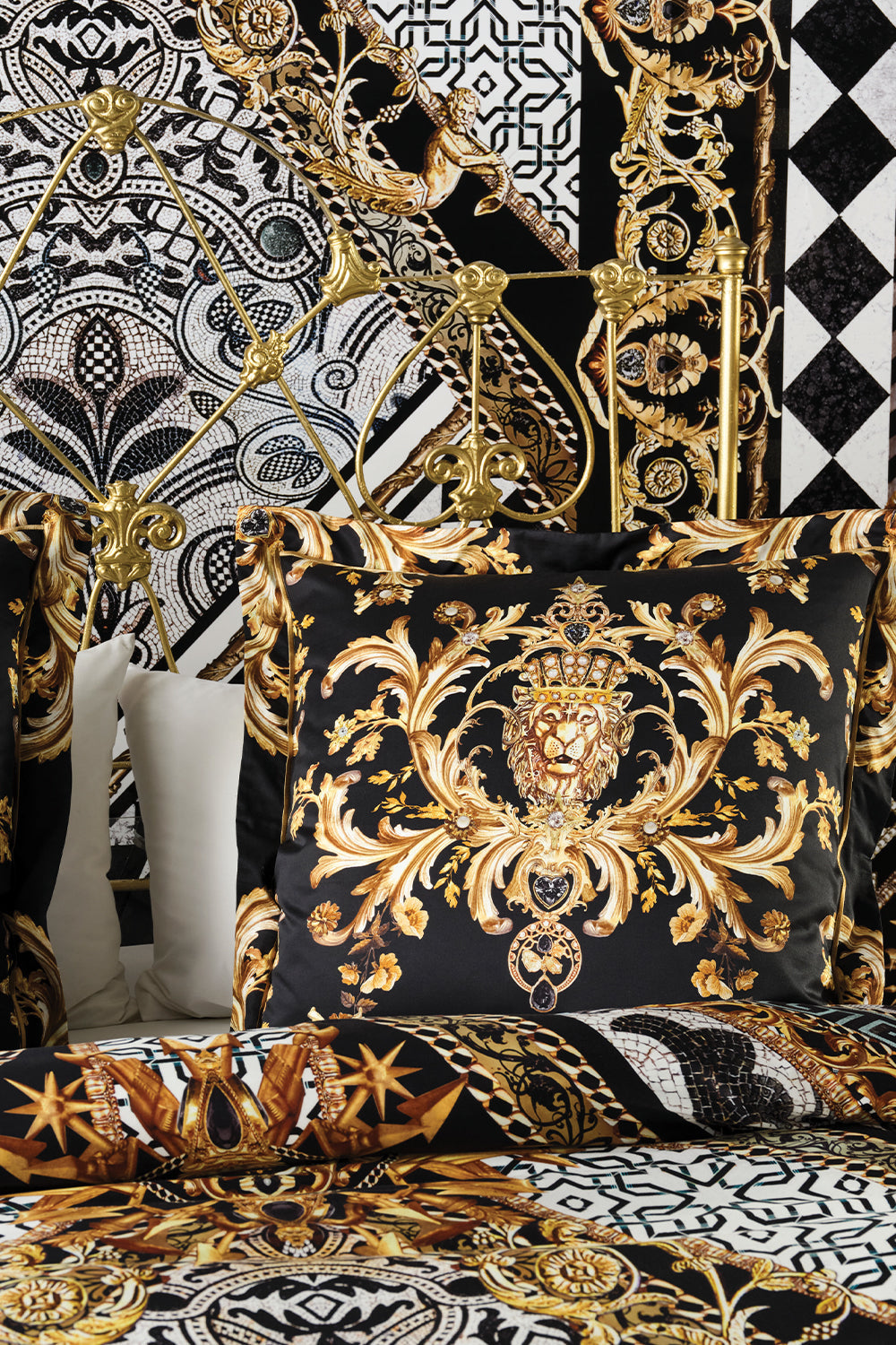 Product view of VILLA CAMILLA home printed european pillowcase in Duomo Dynasty print