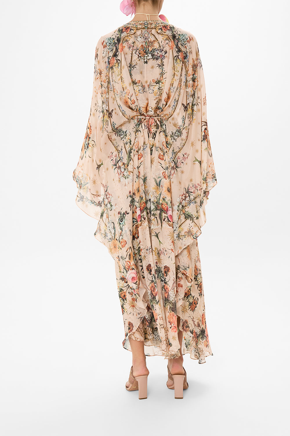 CAMILLA silk kaftan in Rose Garden Revolution print