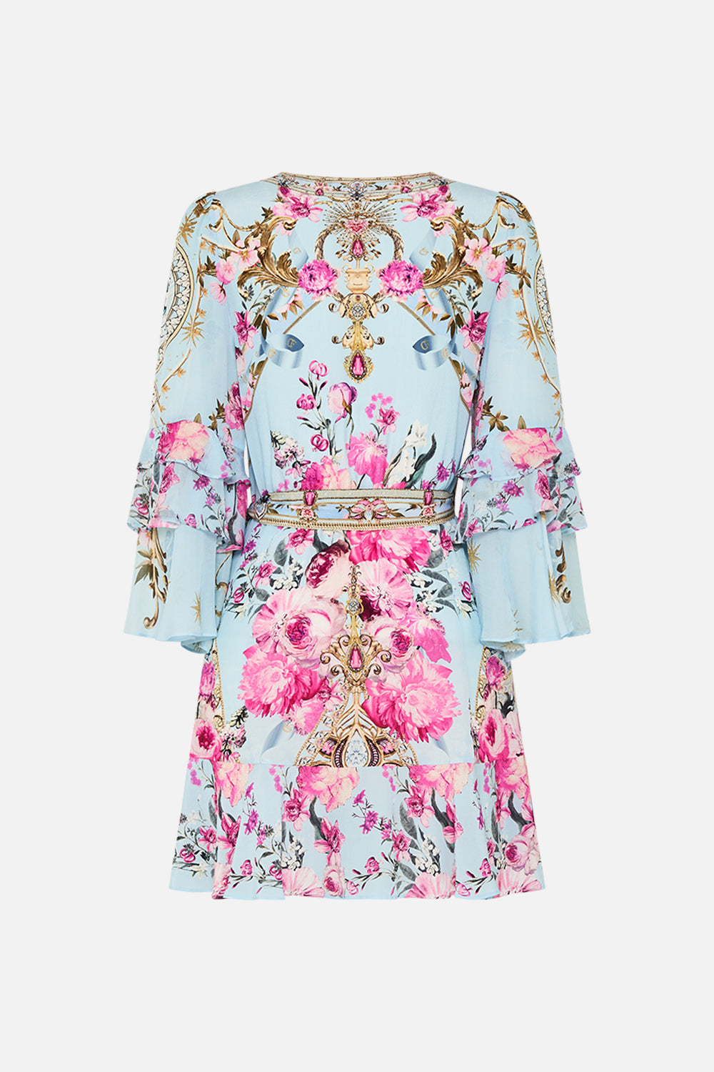 CAMILLA silk wrap dress in Down The Garden Path print