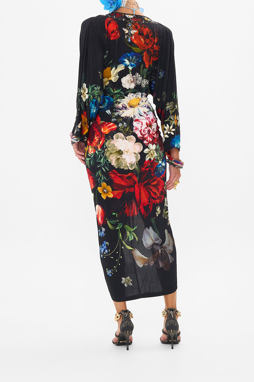 CAMILLA black floral print maxi dress in A Still Life print