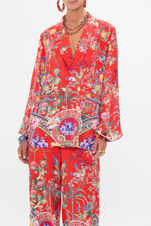 CAMILLA silk floral print blazer in The Summer Palace print 