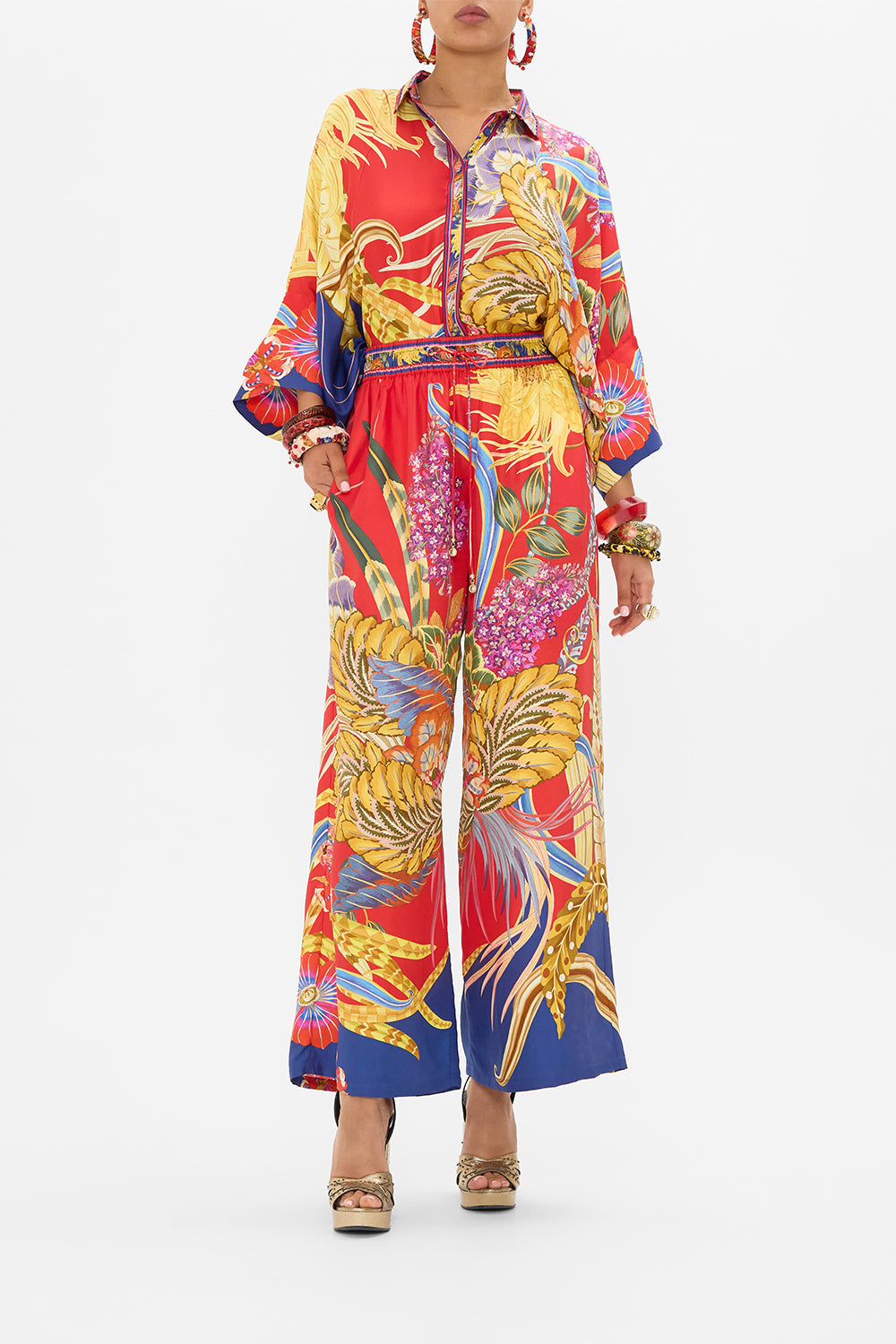 CAMILLA silk pants in Through Vincents Eyes print