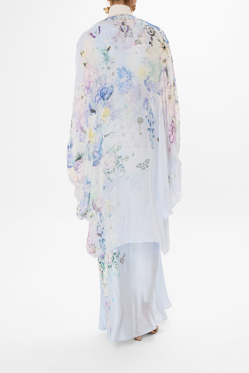 CAMILLA silk bias cut slip dress in Butterfloria print