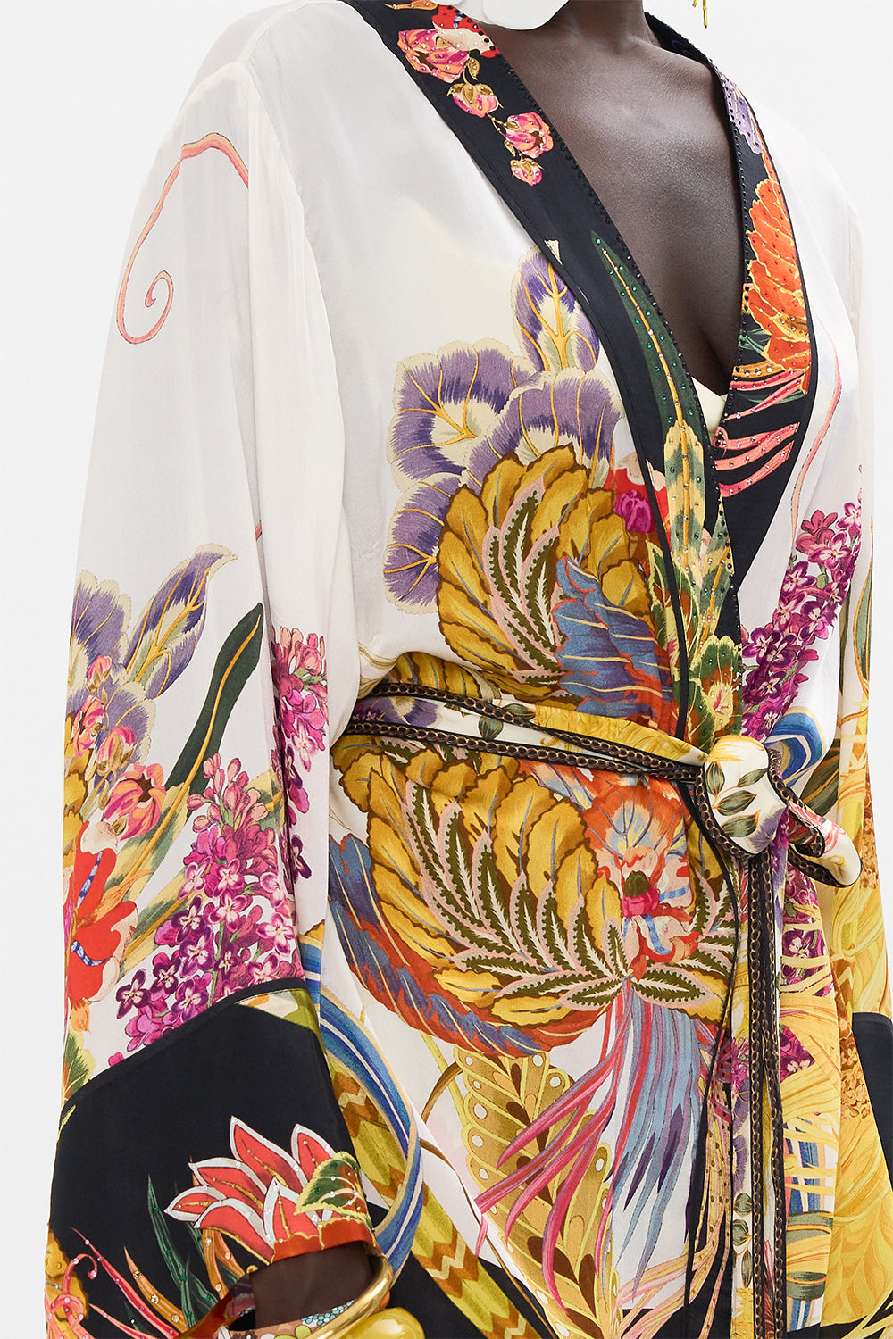CAMILLA shirt silk kimono in Sunflowers On My Mind print