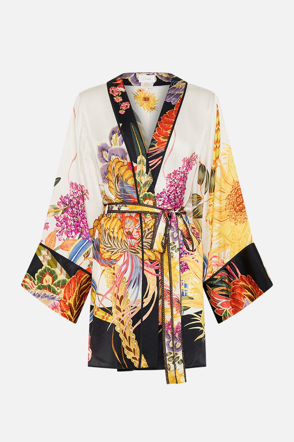 CAMILLA shirt silk kimono in Sunflowers On My Mind print