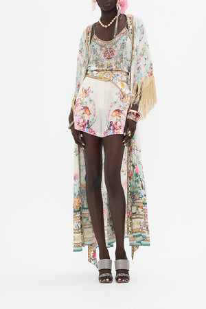 CAMILLA tuck front shorts in Plumes and Parterres print