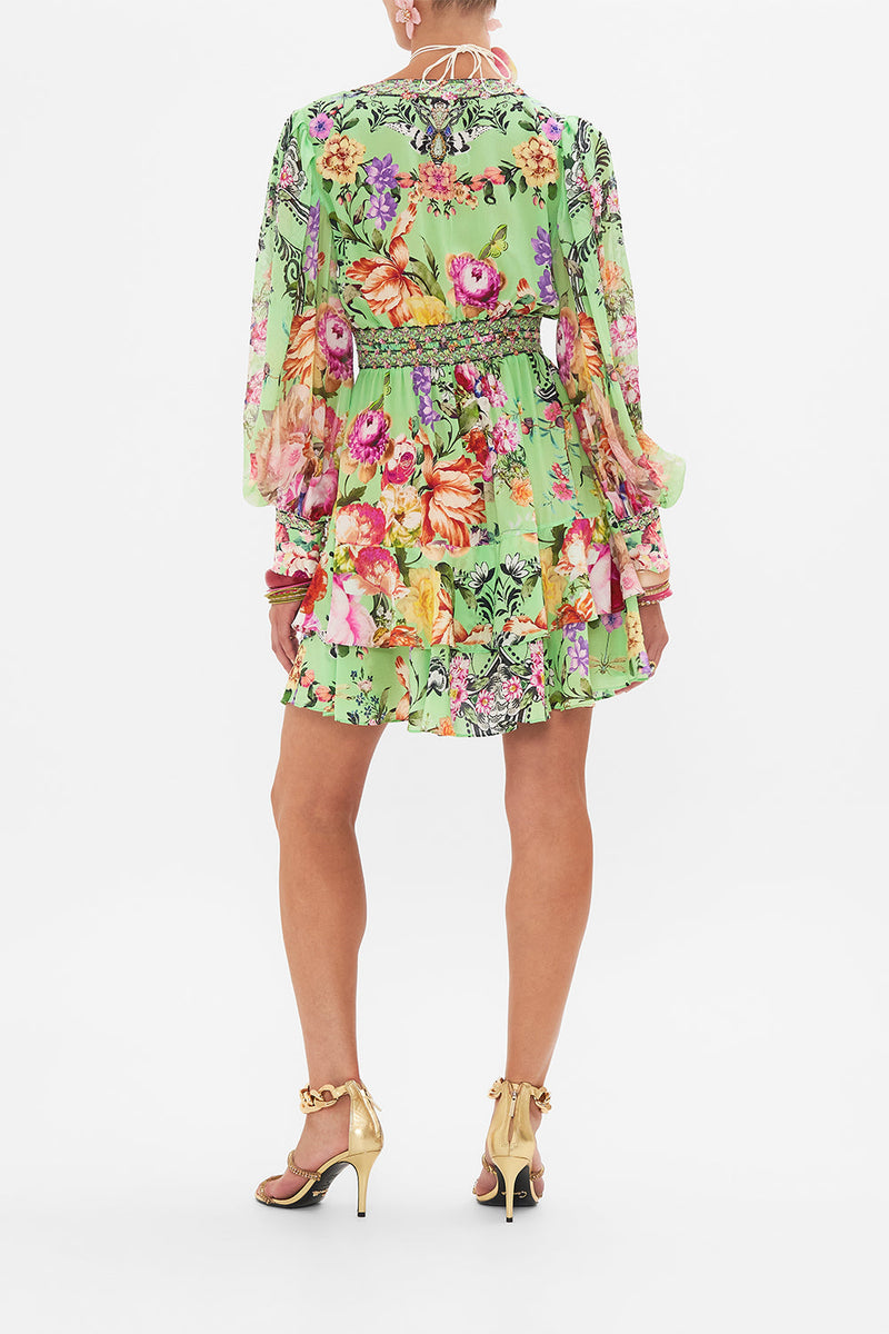 BUTTON FRONT FRILL DRESS PORCELAIN DREAM
