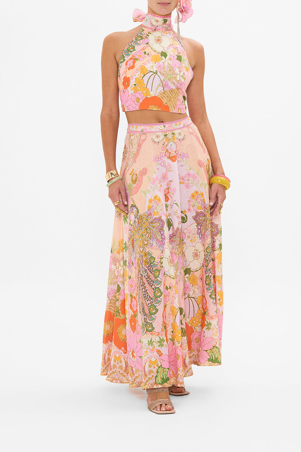 The CAMILLA SMALL CANVAS CLUTCH THE SUMMER PALACE in our THE SUMMER PALACE print.