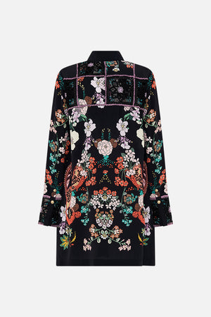 CAMILLA floral print shirt dress in We Wore Folklore print
