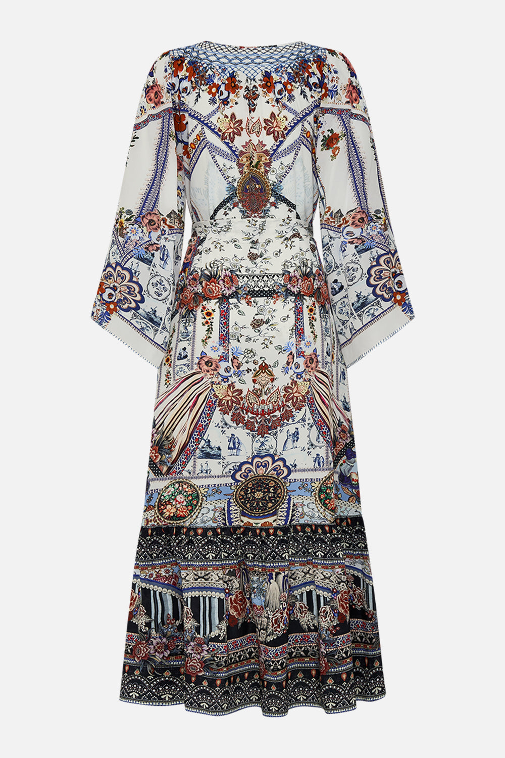 CAMILLA silk dress in My Folk Art Heart print