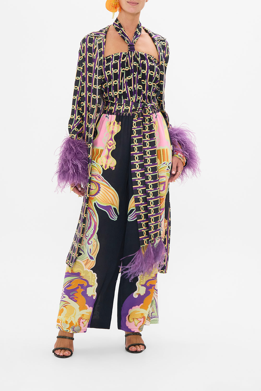 CAMILLA printed coat in Film Diva print