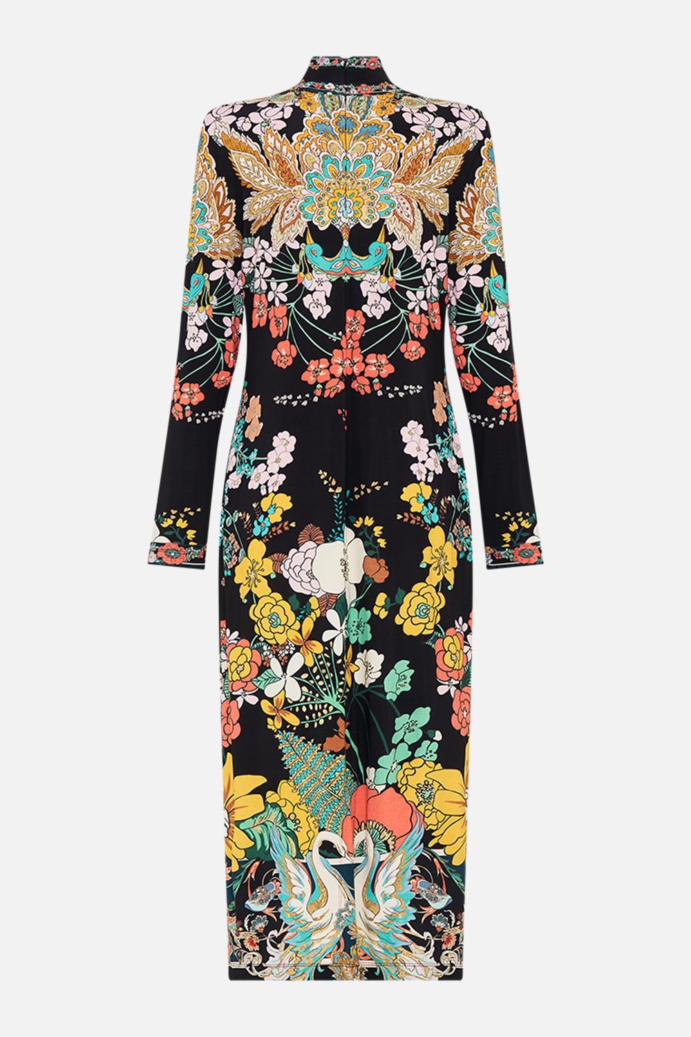 CAMILLA jersey turtleneck in We Wore Folklore print