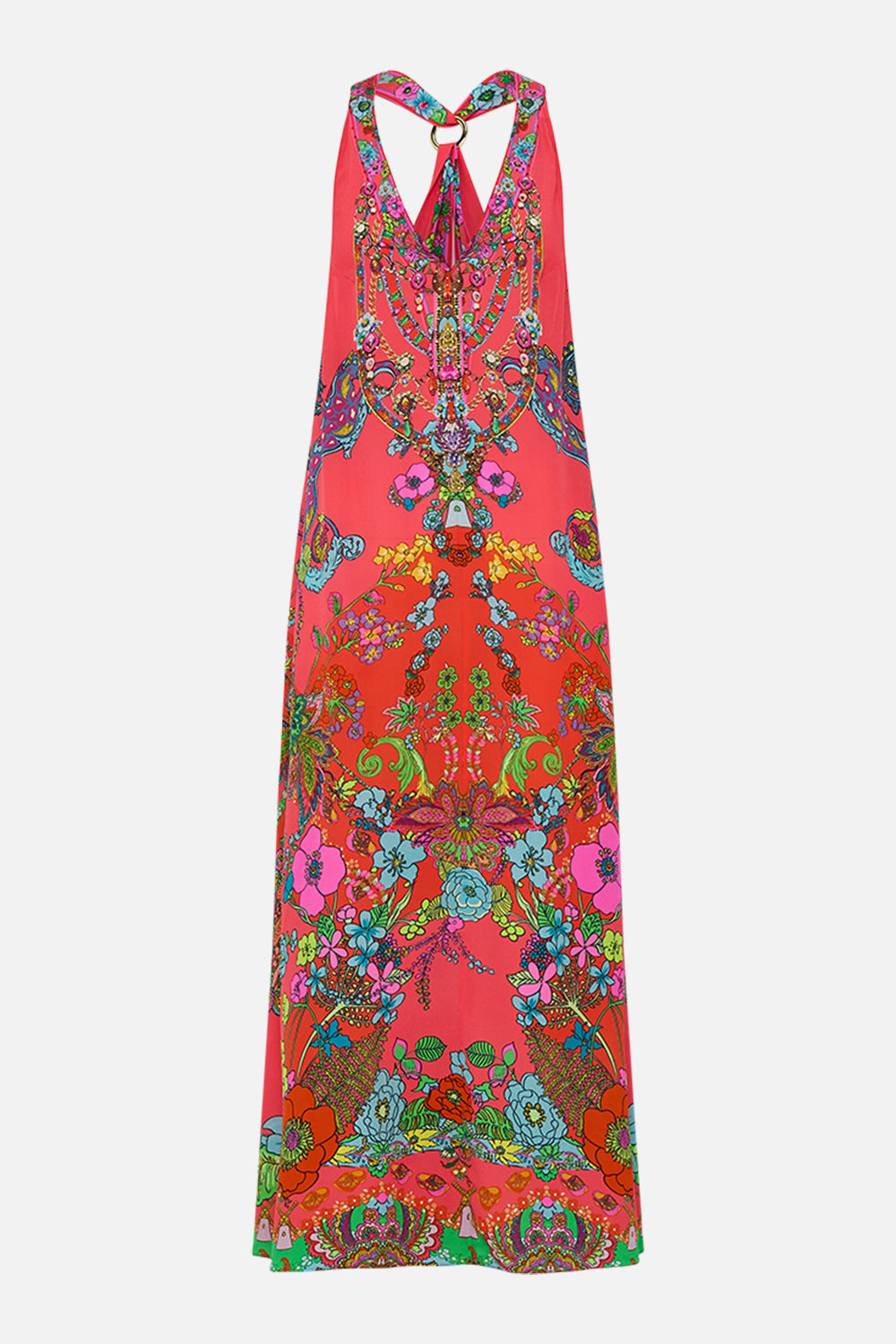 CAMILLA Pink Racer Back Dress with Hardware in Windmills and Wildflowers