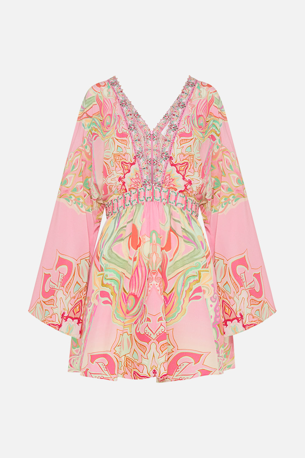 CAMILLA silk mini dress in Tea Wth Tuchinski print