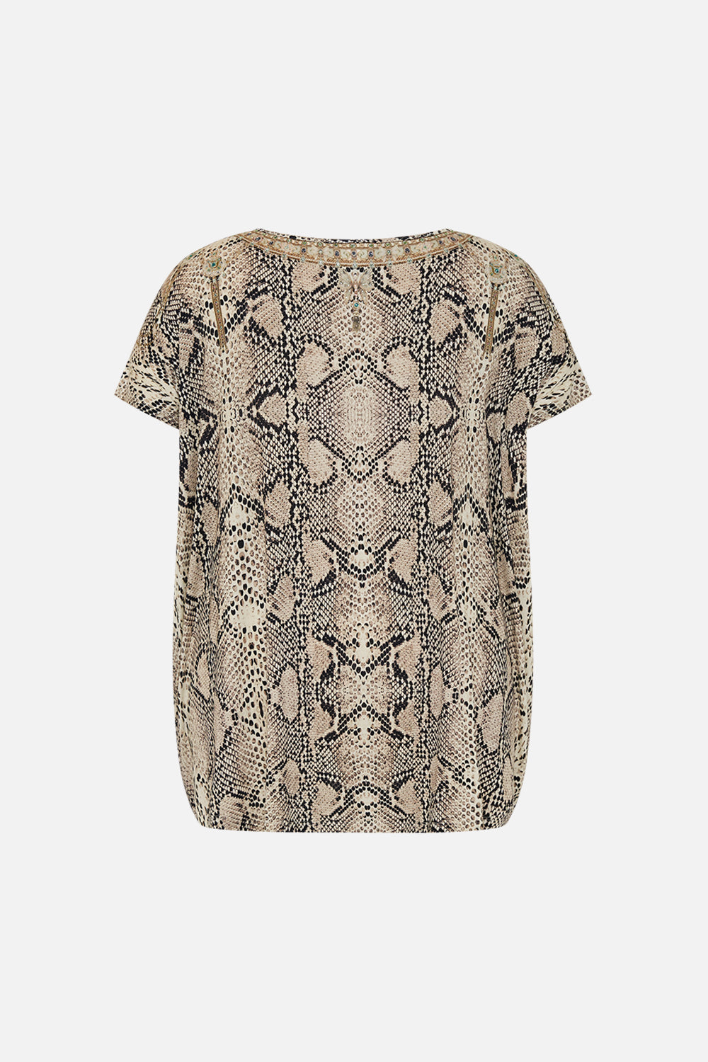 CAMILLA loose fit graphic tee in Looking Glass Houses print