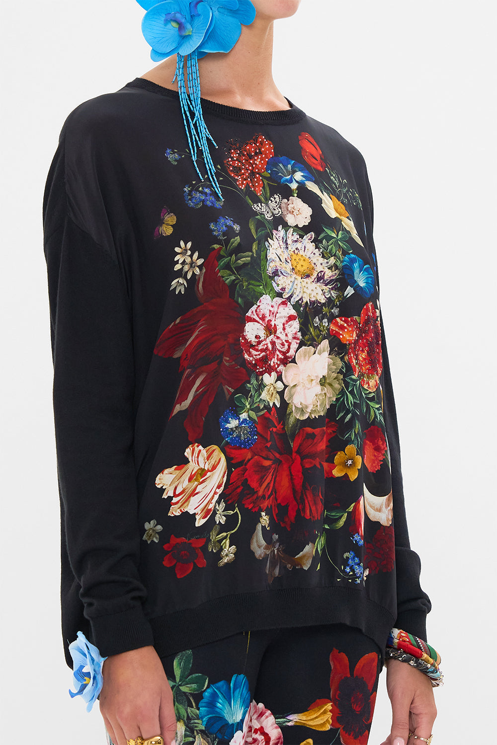 CAMILLA long sleeve jumper in A Still Life print 
