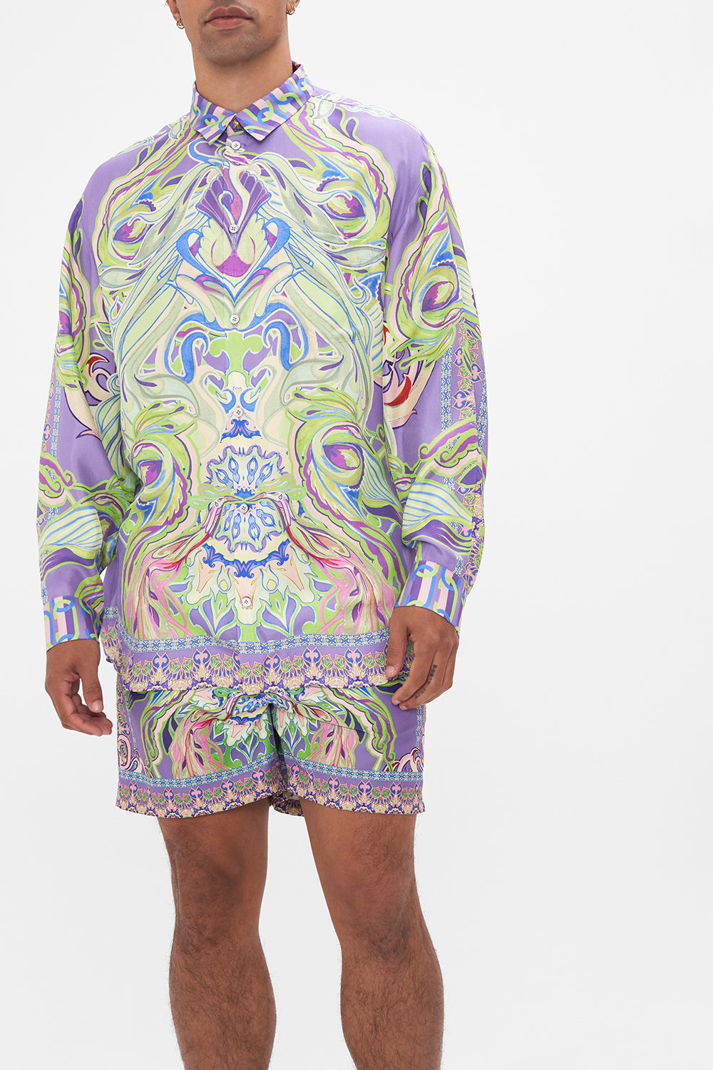 The CAMILLA KIMONO SLEEVE DRESS WITH SHIRRING DETAIL THE FLOWER CHILD SOCIETY in our  print.