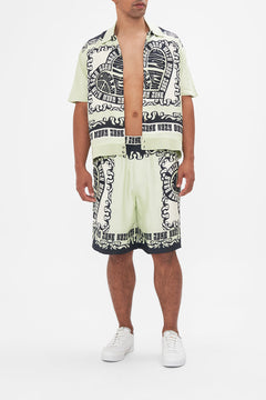 Hotel Franks by CAMILLA mens silk walk shirt in Double Dutch print