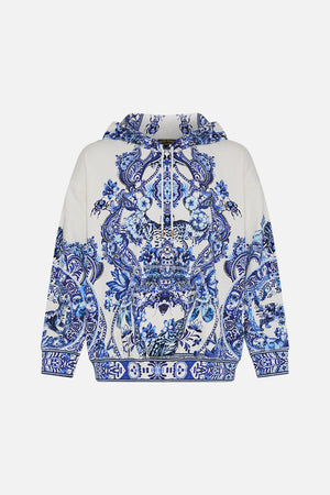 Back view of Hotel Franks by CAMILLA mens oversized hoodie in Glaze and Graze print