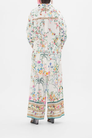 CAMILLA silk tunic in Plumes and Parterres print