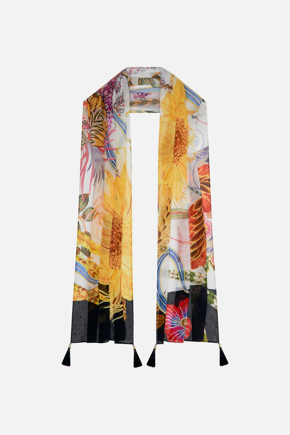 CAMILLA silk scarf in Sunflowers On My Mind print