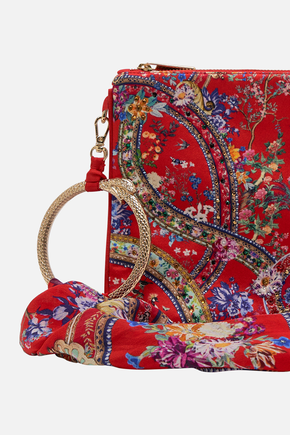 CAMILLA silk clutch in The Summer Palace print
