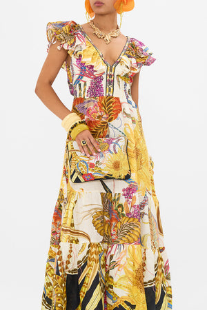 CAMILLA silk clucth in Sunflowers On My Mind print