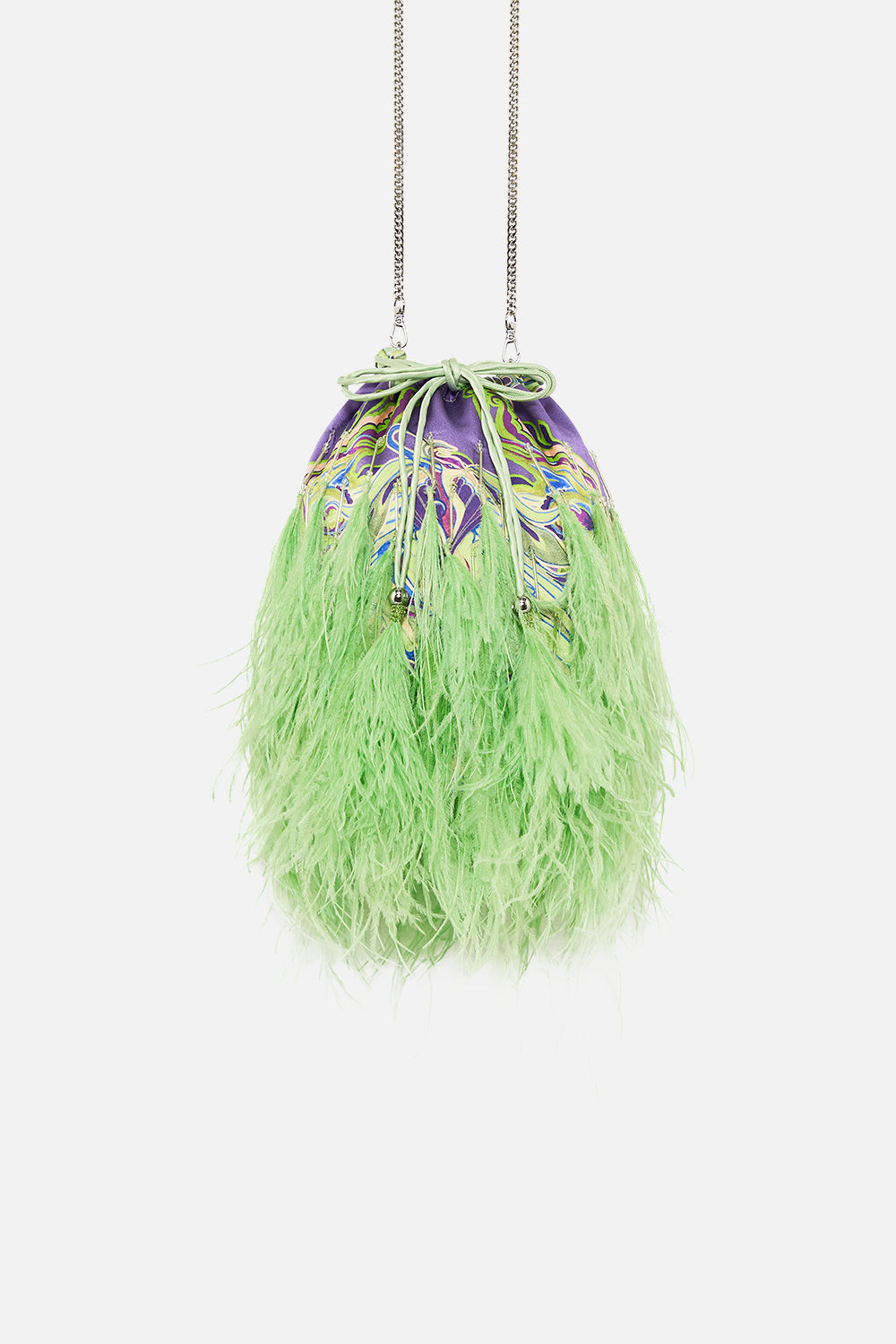 CAMILLA feather pouch in Amsterdam Jewel print