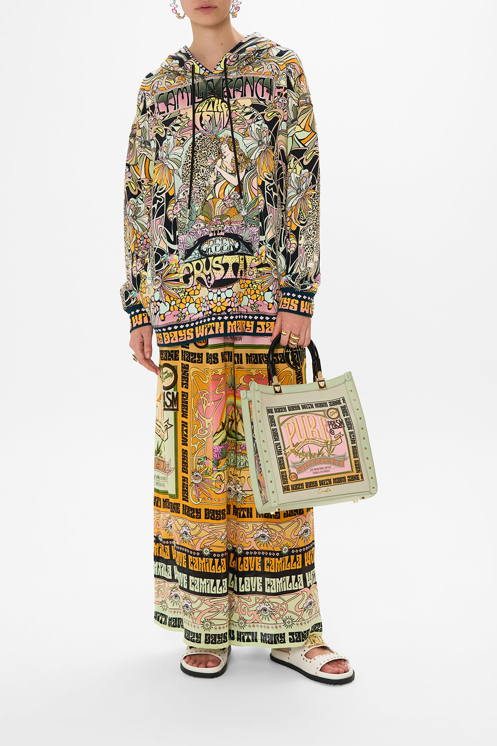 CAMILLA tote bag in Lets Chase Rainbows print