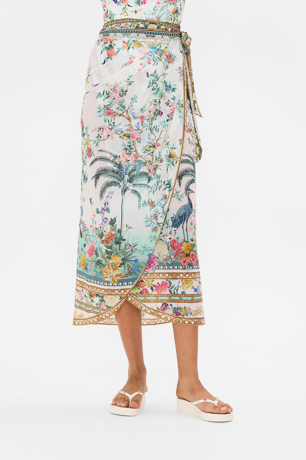CAMILLA resortwear sarong in Plumes and Parterres print 