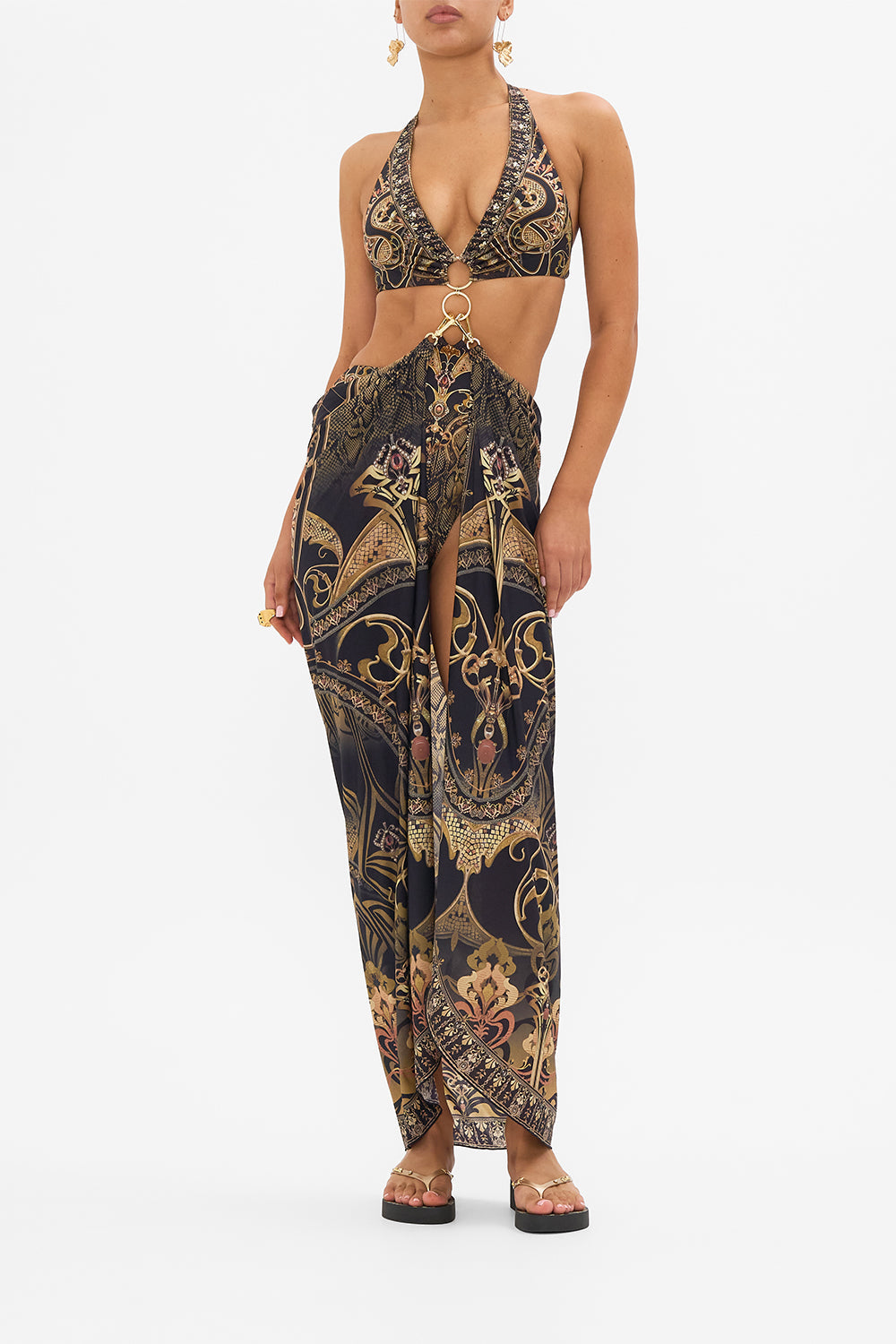 CAMILLA resortwear sarong in Nouveau Noir print