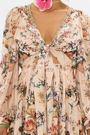 CAMILLA silk wrap dress in Rose Garden Revolution print