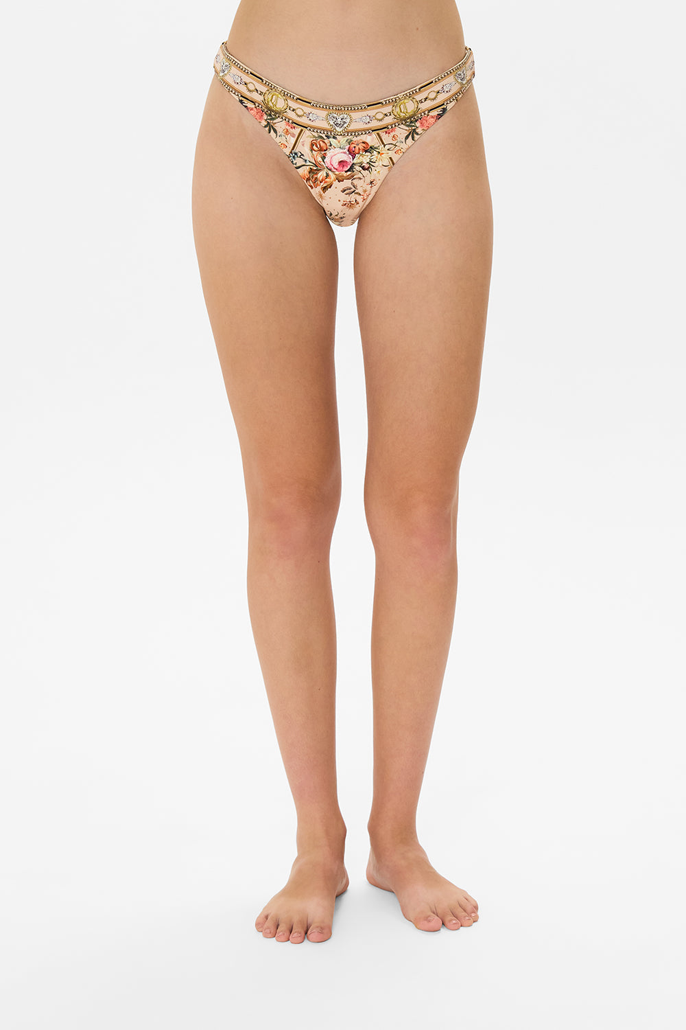 CAMILLA resortwear bikini bottoms in Rose Garden Revoution print