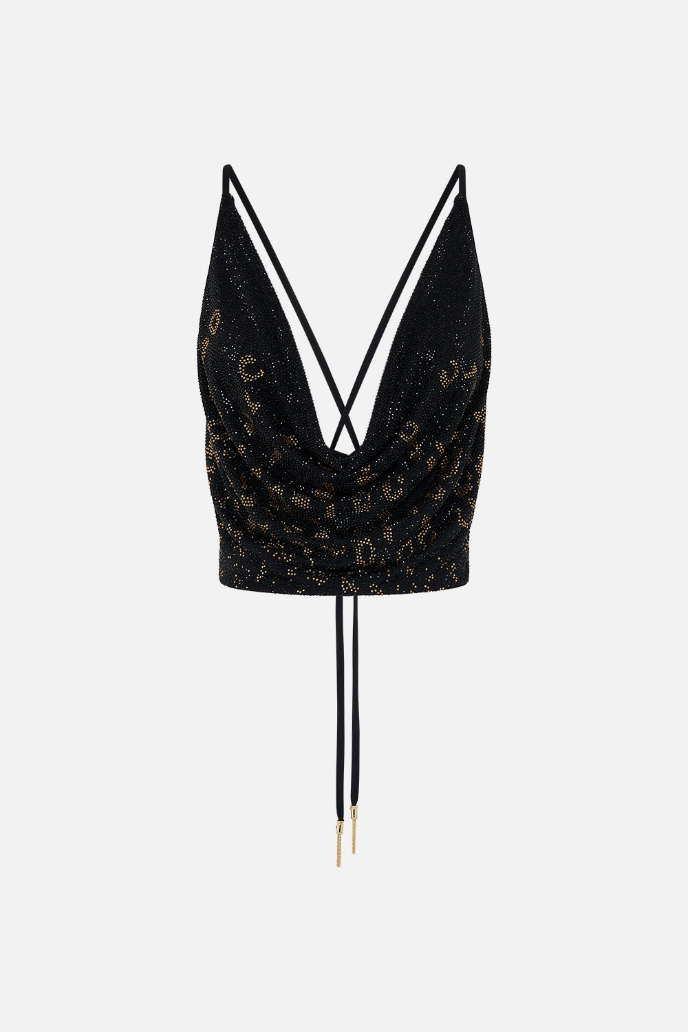 The CAMILLA BUTTON FRONT FRILL DRESS GILDED PLEASURES in our  print.