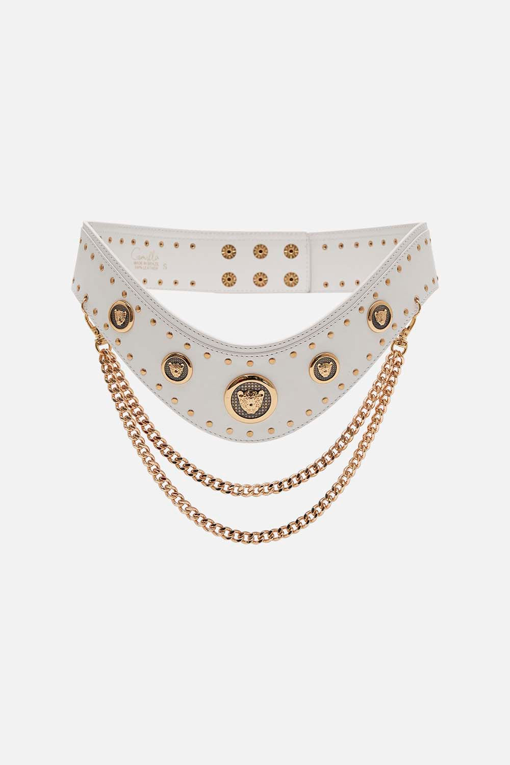 CAMILLA white leather belt 