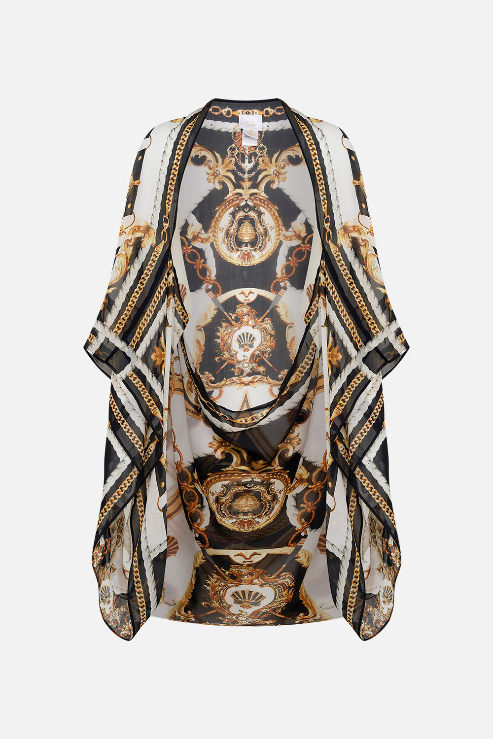 Product view of  CAMILLA silk shrug in Sea Charm print 