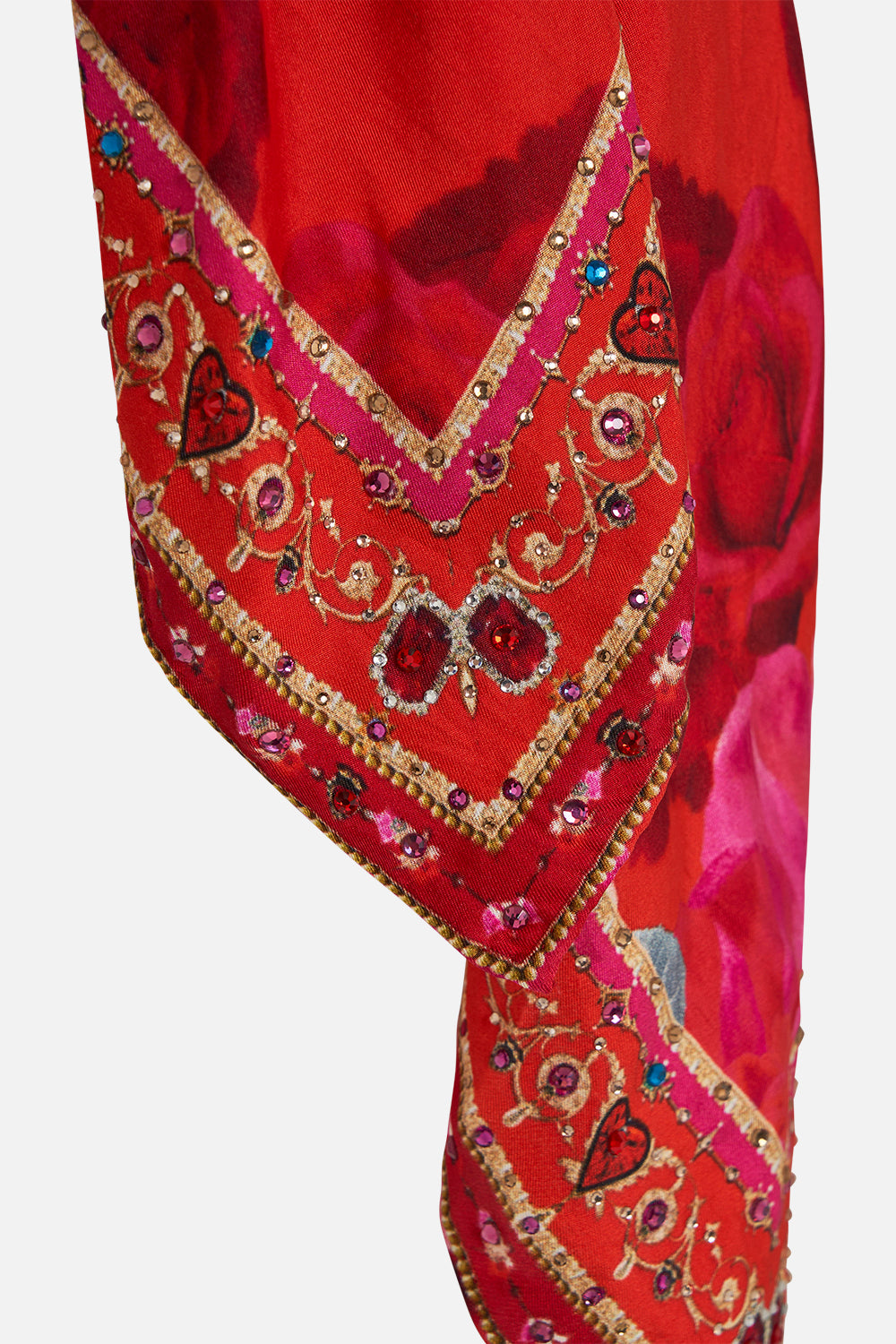 Product view of CAMILLA designer hair clasp in Masked At Moonlight print