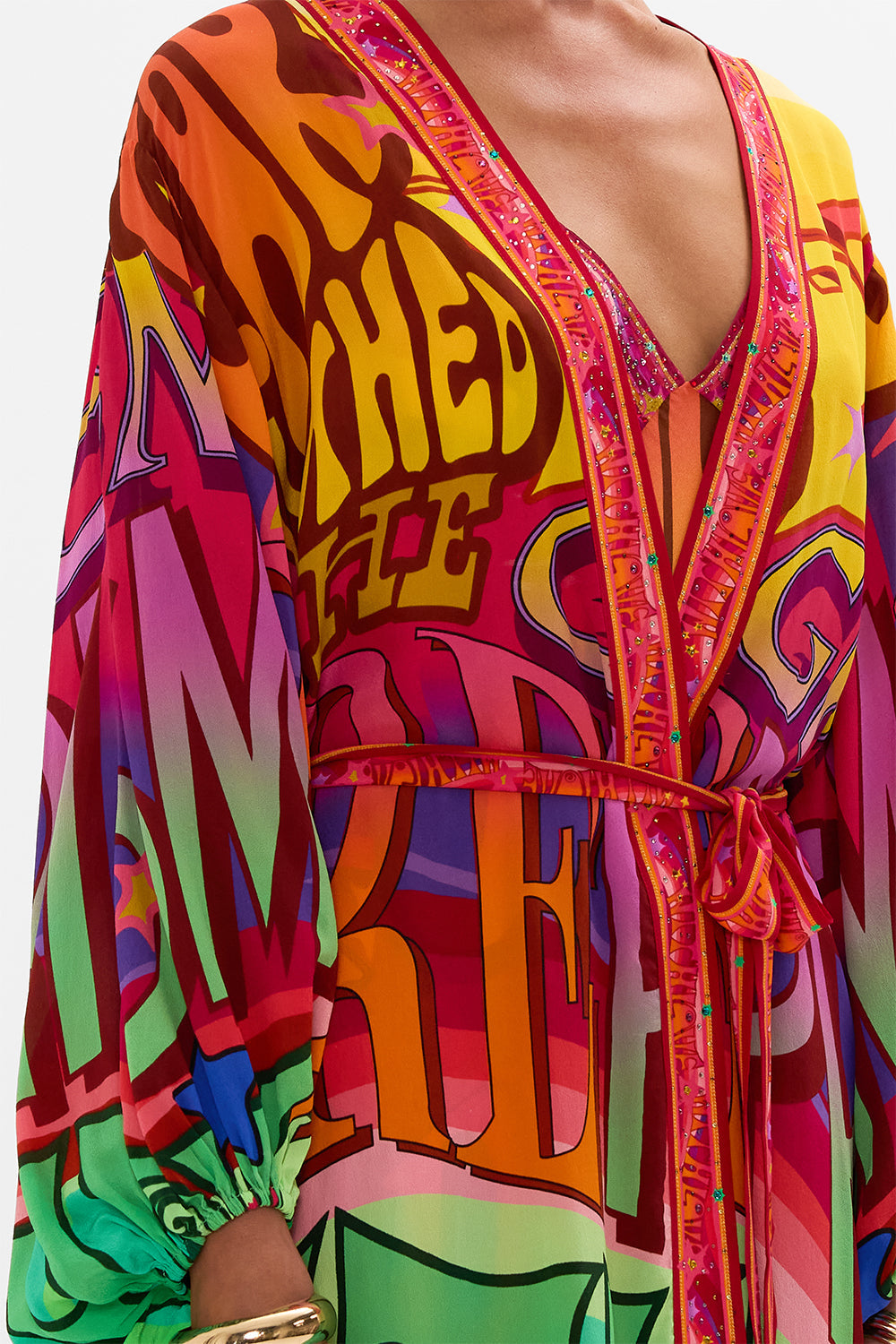 CAMILLA silk layer in Pure Prism print