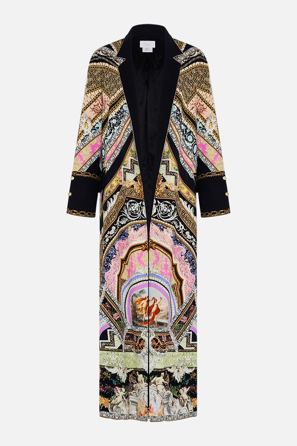 CAMILLA silk coat in Florence Field Day print
