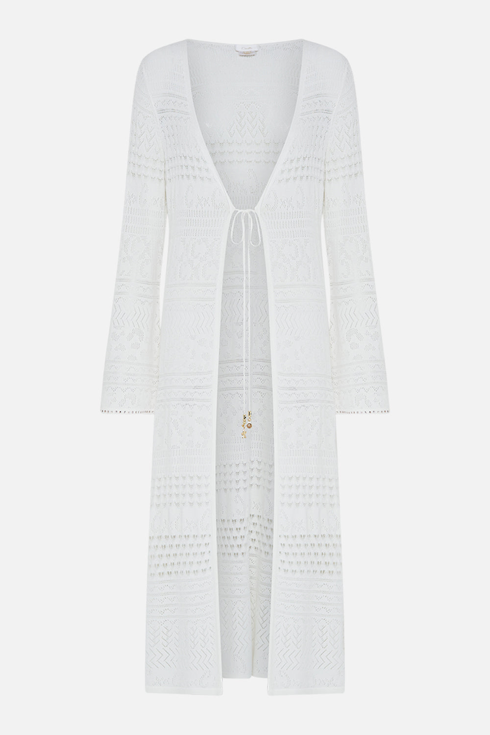 Product view of CAMILLA pointelle knit layer in Sea Charm print 