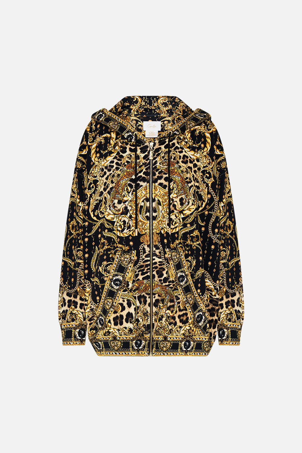 CAMILLA oversized zip in Nouveau Noir print