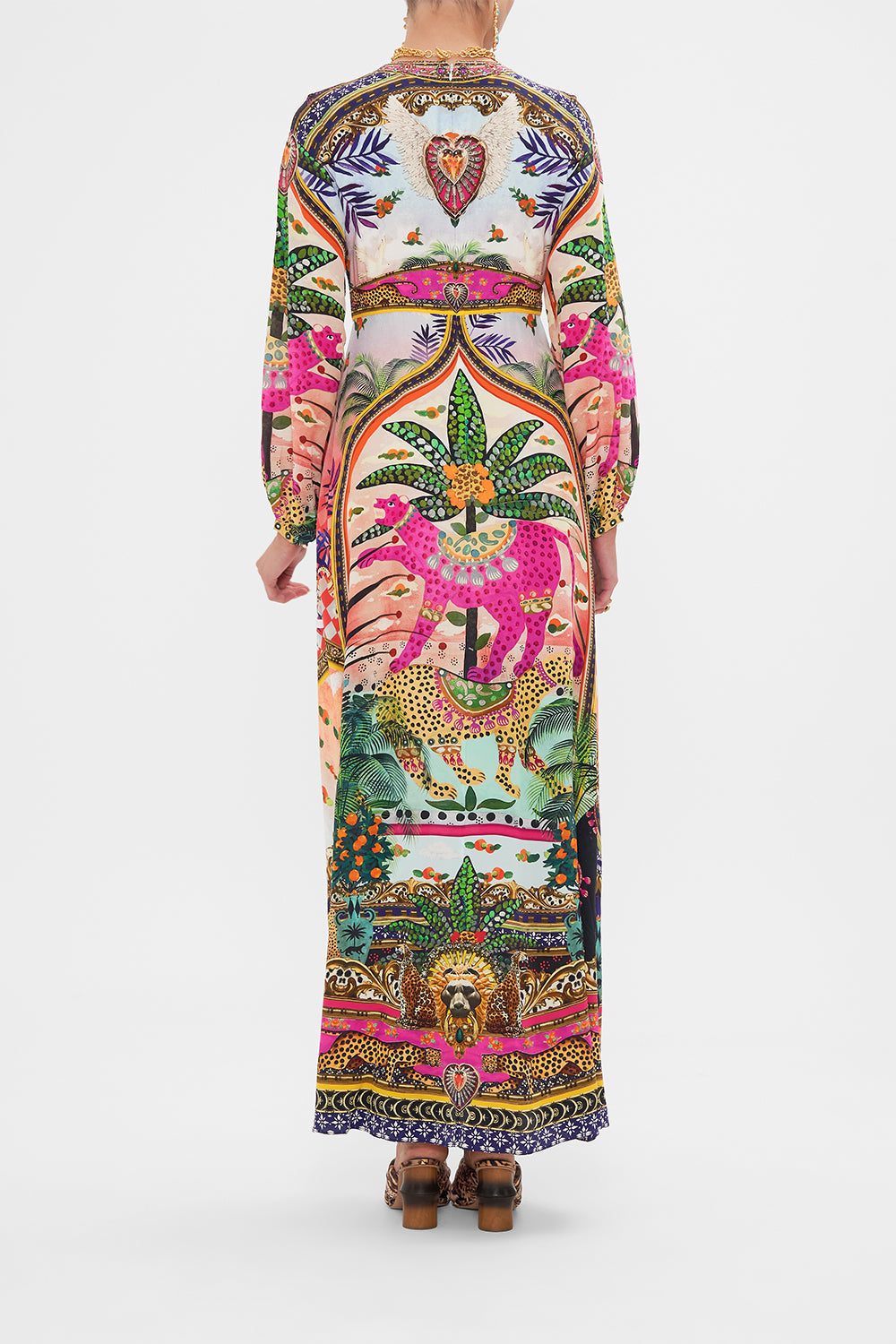 PRINTED LANTERN SLEEVE DRESS ALESSANDROS ATLANTIS