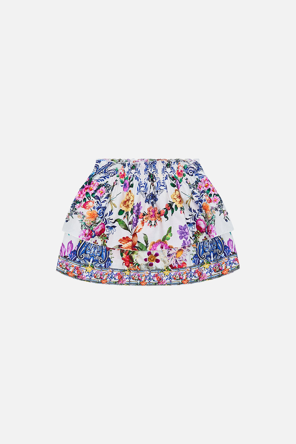 Front view of Milla By CAMILLA kids mini skirt  in Dutch is Life print