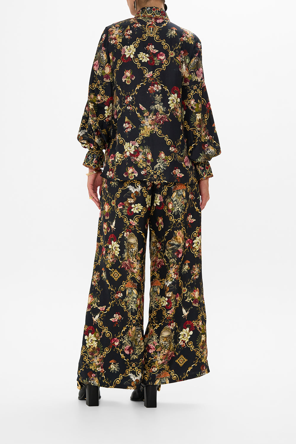 CAMILLA Floral Curved Collar Blouse with Pockets in Told in the Tapestry