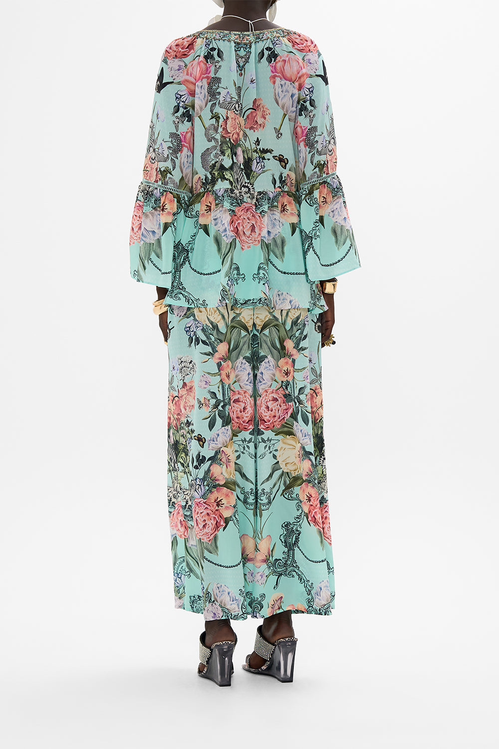 CAMILLA silk floral blouse in Petal Promiseland print