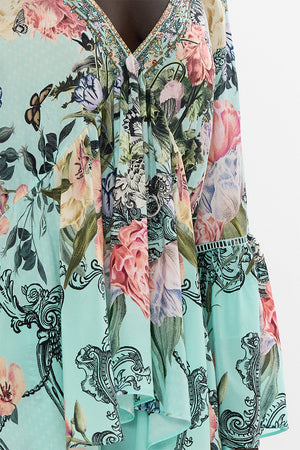 CAMILLA silk floral blouse in Petal Promiseland print